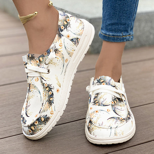 🔥LAST DAY 50% OFF - Women's Casual Comfy Lightweight Moon Print Canvas Shoes