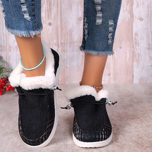 LAST DAY 50% OFF-Women's Comfort Embroidered Furry Snow Boots