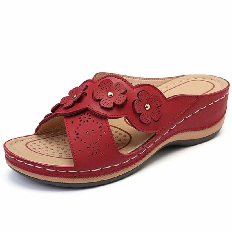 Womens Arch Support  Floral Vintage Wedge Sandals