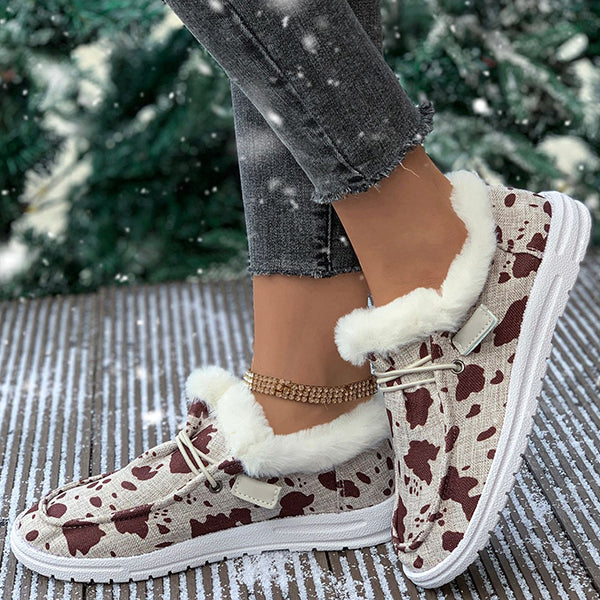 LAST DAY 50% OFF-Women's Comfort Plush Lined Canvas Shoes