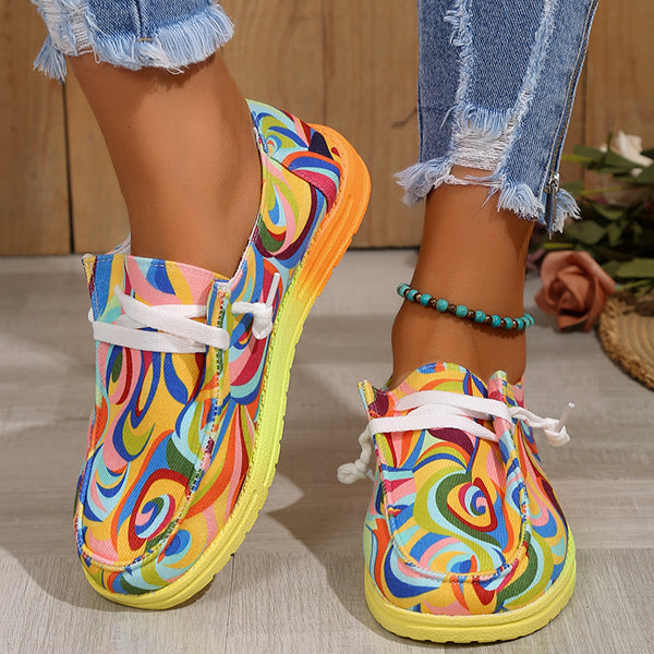 🔥LAST DAY 70% OFF - Women's Casual Comfy Lightweight Abstract Color Canvas Shoes