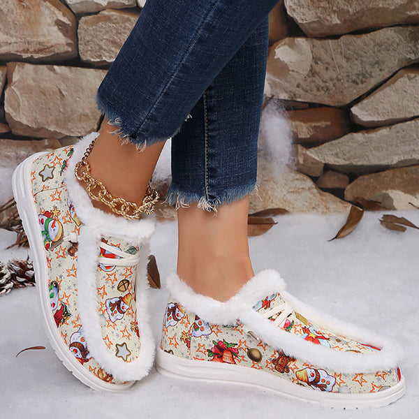 LAST DAY 50% OFF-Women's Comfort Plush Xmas Santa Warm Winter Boots