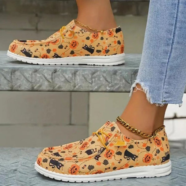 🔥LAST DAY 50% OFF - Women's Casual Comfy Lightweight Halloween Pattern Canvas Shoes