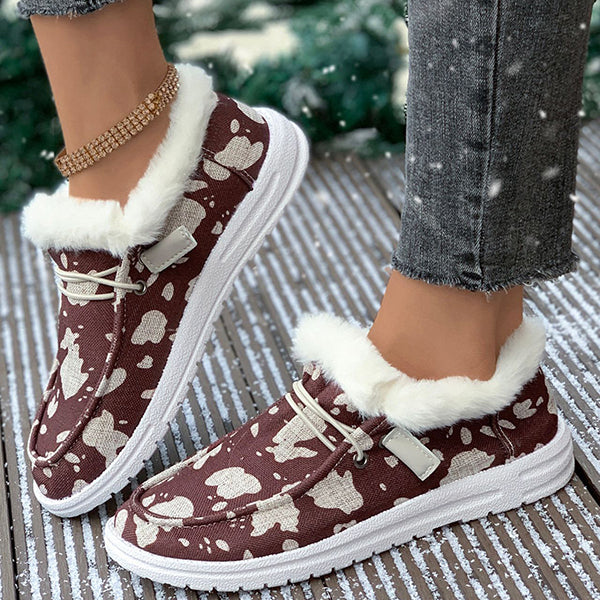 LAST DAY 50% OFF-Women's Comfort Plush Lined Canvas Shoes