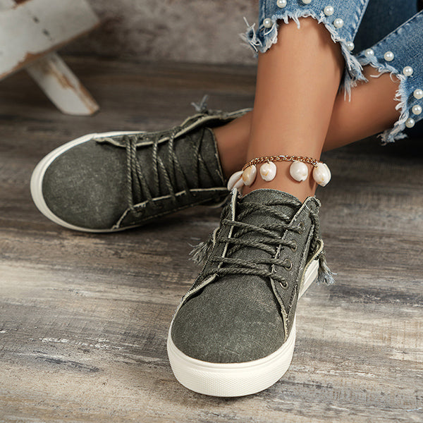 🔥LAST DAY 49% OFF - Women's Casual Lace Up Comfortable Low Top Canvas Shoes