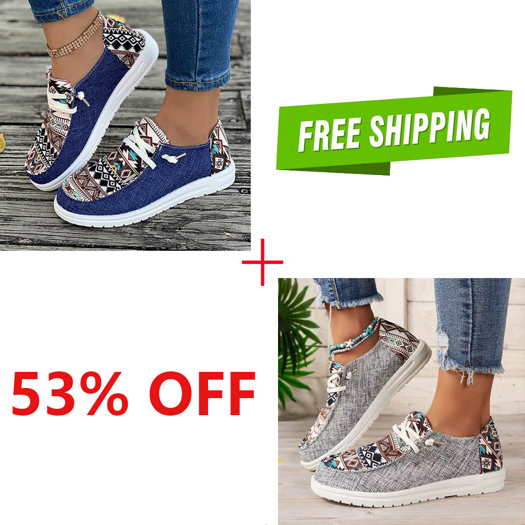 🔥LAST DAY 50% OFF - Women's Casual Comfy Tribal Pattern Canvas Shoes