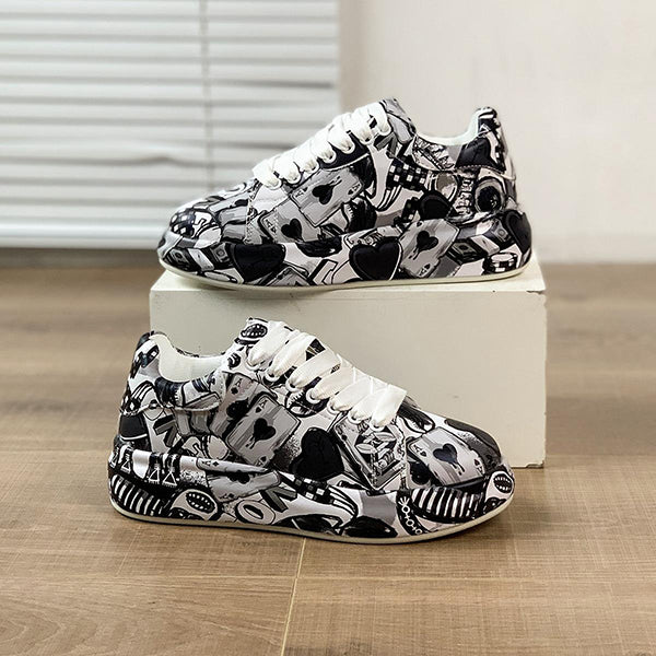 Women's Casual Graffiti Platform Sneaker