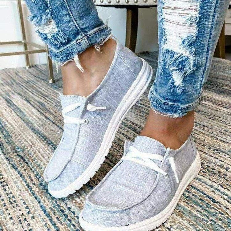 🔥LAST DAY 49% OFF - Women's Sneakers Low Top Casual Breathable Canvas Slippers