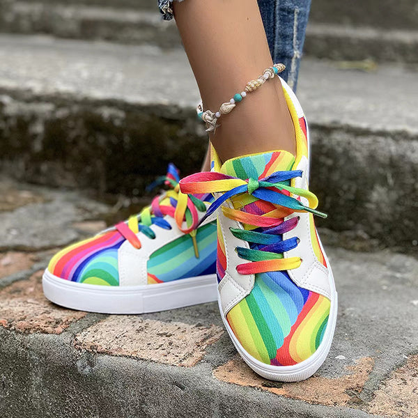 🔥LAST DAY 50% OFF - Women's Casual Comfy Colorful Canvas Lace Up Sneakers
