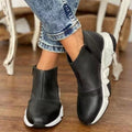 Women's Comfy Non Slip Leather Zip Up Ankle Boots