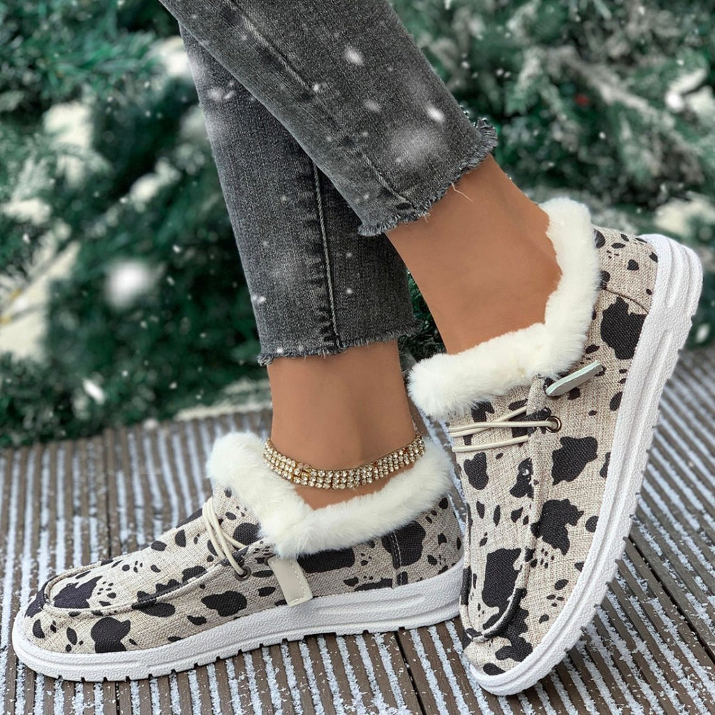 LAST DAY 50% OFF-Women's Comfort Plush Lined Canvas Shoes