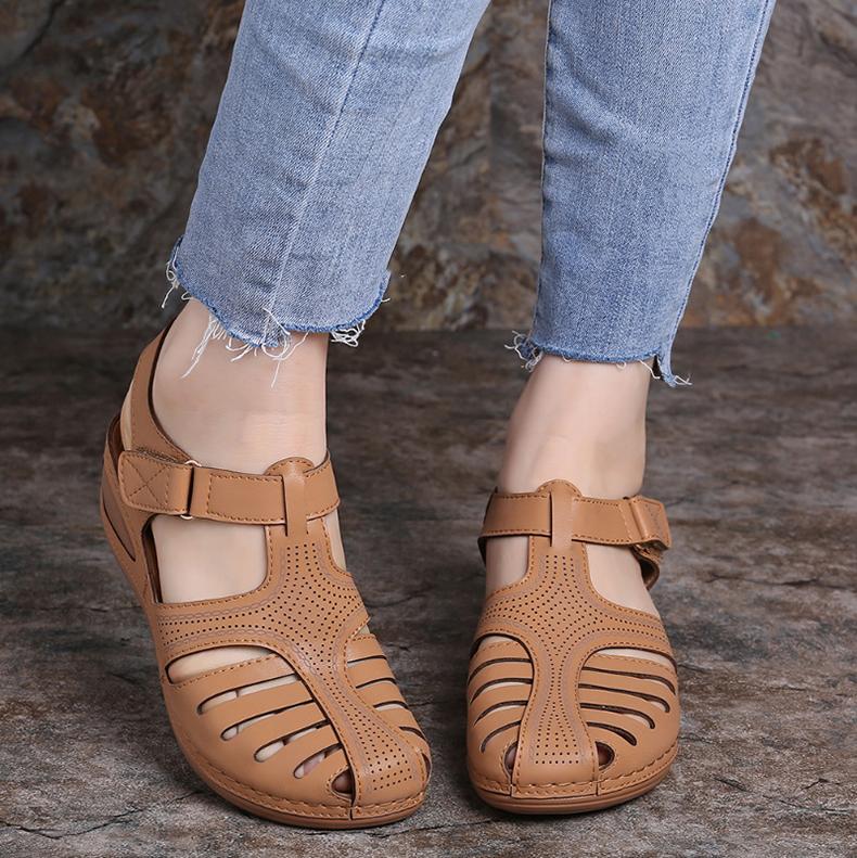 Women's Casual Bohemia Gladiator Wedge Shoes Comfortable Ankle Strap Outdoor Platform Sandals