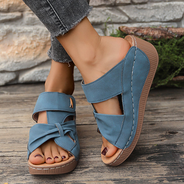 😍Last Day 50% OFF😍-Womens Casual Comfy Open Toe  Arch Support Sandals with Bowknot