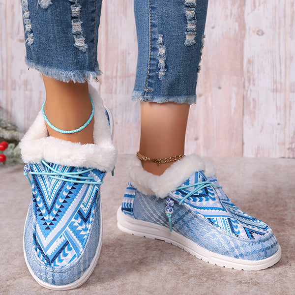 LAST DAY 50% OFF-Women's Comfort Embroidered Furry Snow Boots