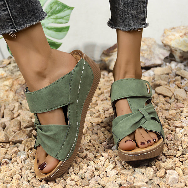 😍Last Day 50% OFF😍-Womens Casual Comfy Open Toe  Arch Support Sandals with Bowknot