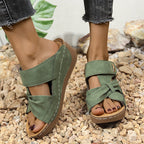 😍Last Day 50% OFF😍-Womens Casual Comfy Open Toe  Arch Support Sandals with Bowknot