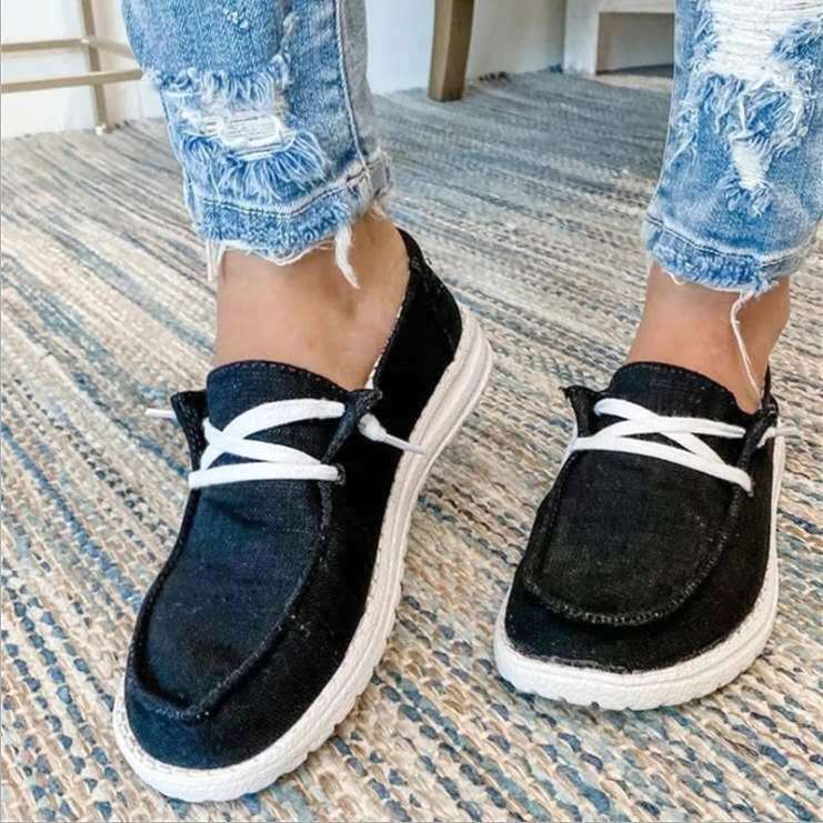 🔥LAST DAY 49% OFF - Women's Sneakers Low Top Casual Breathable Canvas Slippers