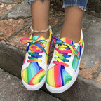 🔥LAST DAY 50% OFF - Women's Casual Comfy Colorful Canvas Lace Up Sneakers