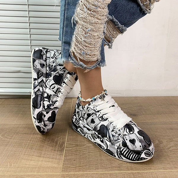 Women's Casual Graffiti Platform Sneaker
