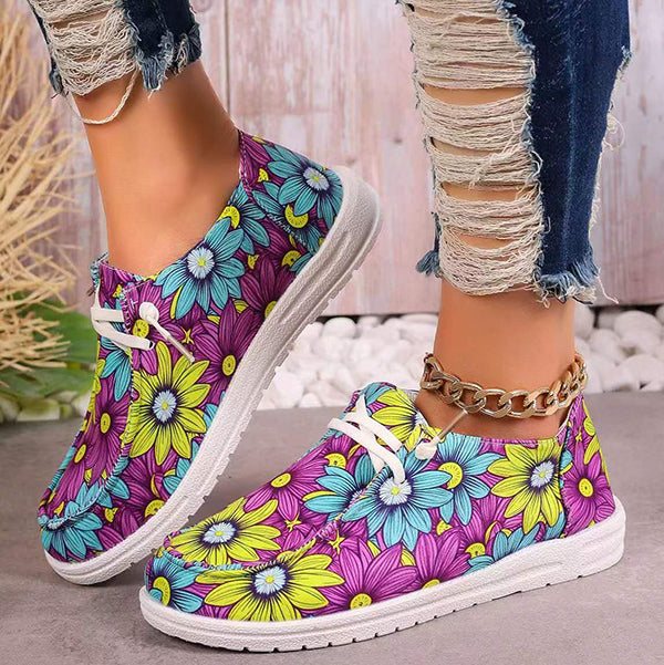 🔥LAST DAY 50% OFF - Women's Casual Comfy Color Printing Canvas Shoes