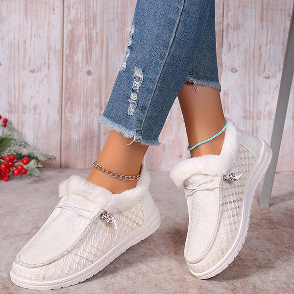 LAST DAY 50% OFF-Women's Comfort Embroidered Furry Snow Boots