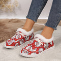 LAST DAY 50% OFF-Women's Comfort Plush Christmas Theme Canvas Ankle Boots
