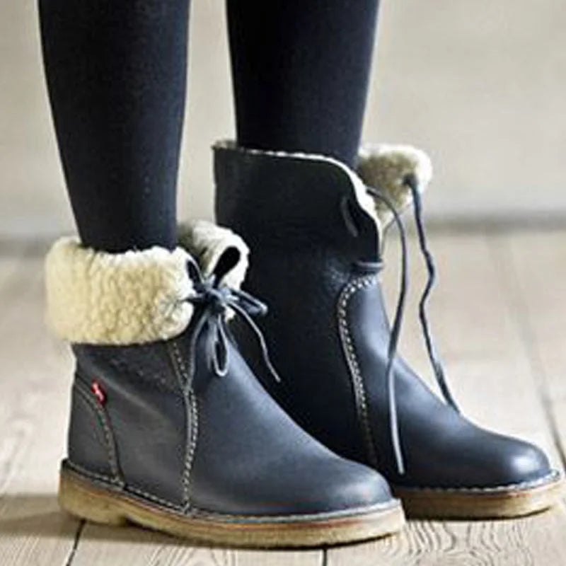 Women's Vintage Buttery-Soft Waterproof Wool Lining Boots