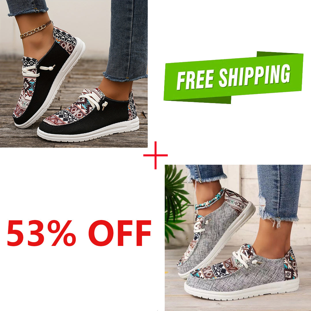 🔥LAST DAY 50% OFF - Women's Casual Comfy Tribal Pattern Canvas Shoes