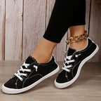 🔥LAST DAY 70% OFF - Women's Casual Lightweight Round Toe Lace-up Canvas Shoes