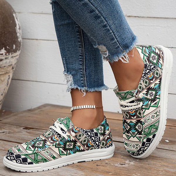 🔥LAST DAY 50% OFF - Women's Tribal Print Casual Comfy  Lightweight Soft Sole Canvas Shoes