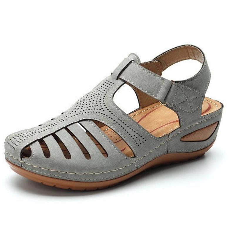 Women's Casual Bohemia Gladiator Wedge Shoes Comfortable Ankle Strap Outdoor Platform Sandals