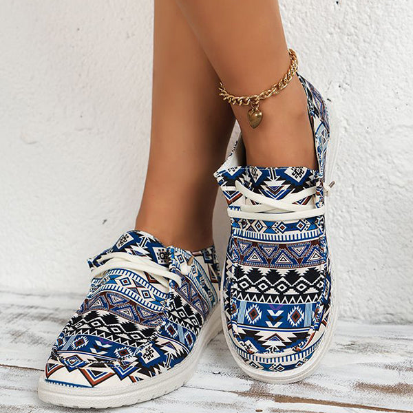 🔥LAST DAY 50% OFF - Women's Tribal Print Casual Comfy  Lightweight Soft Sole Canvas Shoes