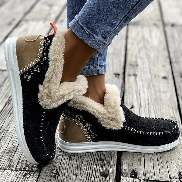LAST DAY 50% OFF-Women's Comfort Winter Flat Faux Fur Snow Boots