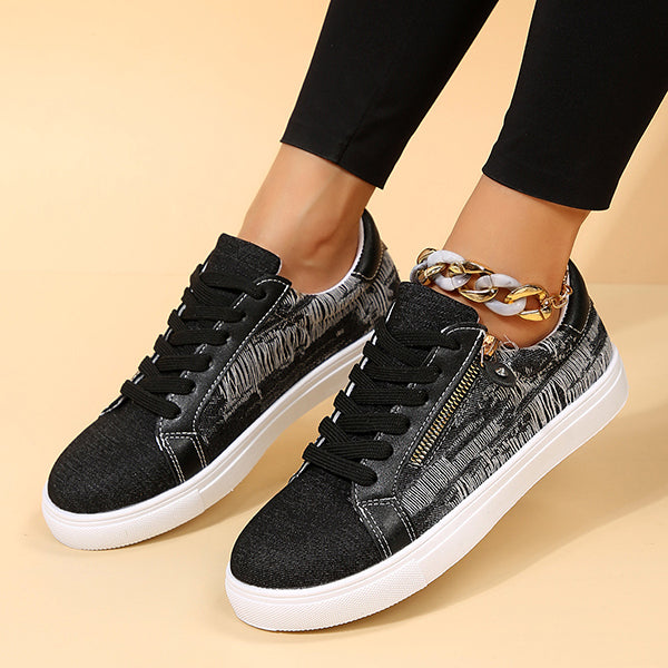 🔥LAST DAY 50% OFF - Women's Casual Comfy Lace Up Round Toe Low Top Walking Shoes
