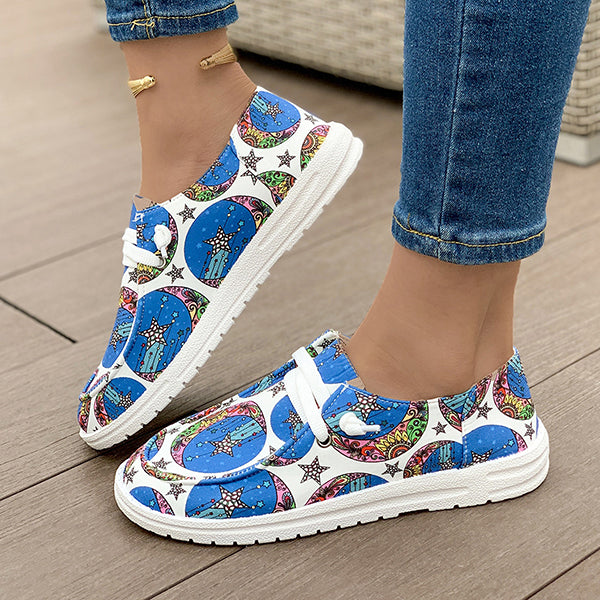 🔥LAST DAY 50% OFF - Women's Casual Comfy Lightweight Moon Print Canvas Shoes