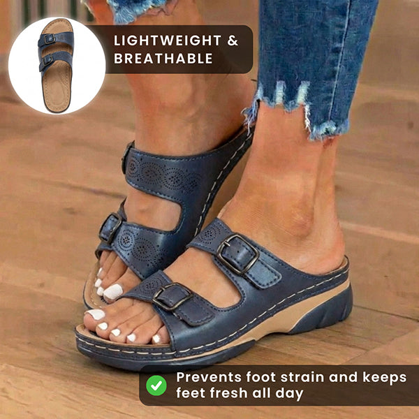 LAST DAY 50% OFF-Breathable Orthopedic Adjustable Ladies Leather Sandals