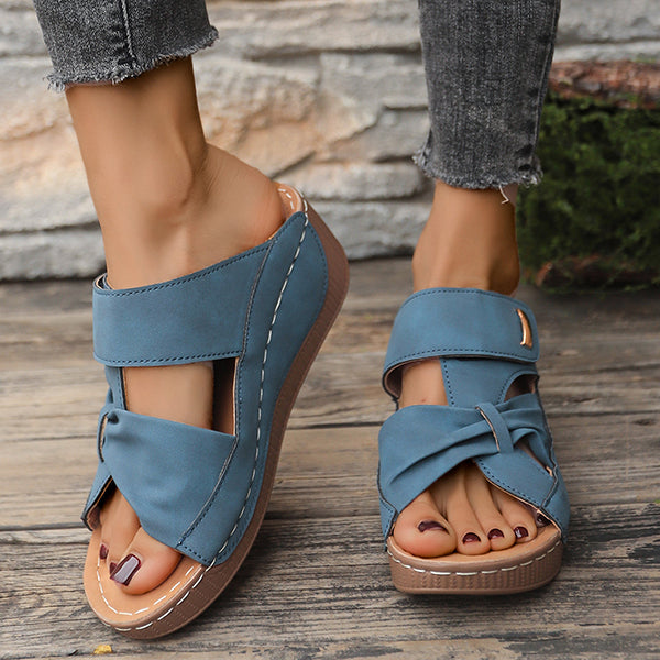 😍Last Day 50% OFF😍-Womens Casual Comfy Open Toe  Arch Support Sandals with Bowknot
