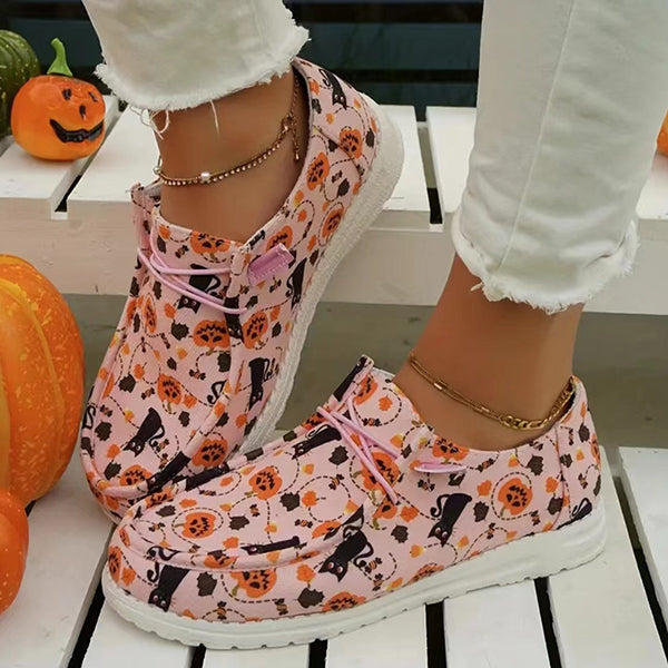 🔥LAST DAY 50% OFF - Women's Casual Comfy Lightweight Halloween Pattern Canvas Shoes