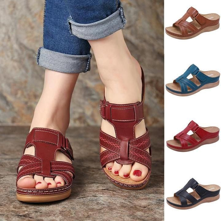 Womens Premium Comfy Vintage Open Toe Sandal
