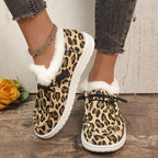 LAST DAY 50% OFF-Women's Winter Comfort Fleece Leopard Snow Boots