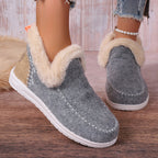 LAST DAY 50% OFF-Women's Comfort Winter Flat Faux Fur Snow Boots
