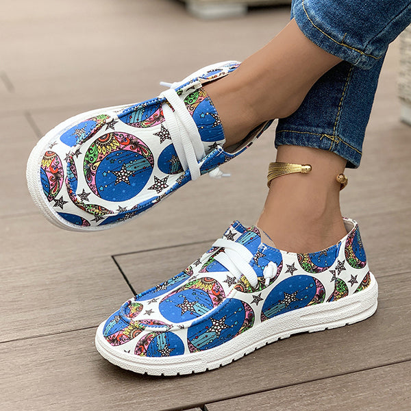 🔥LAST DAY 50% OFF - Women's Casual Comfy Lightweight Moon Print Canvas Shoes