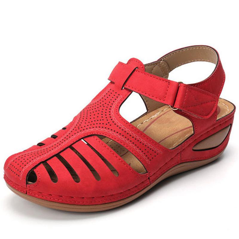 Women's Casual Bohemia Gladiator Wedge Shoes Comfortable Ankle Strap Outdoor Platform Sandals