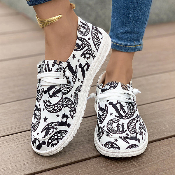 🔥LAST DAY 50% OFF - Women's Casual Comfy Lightweight Moon Print Canvas Shoes
