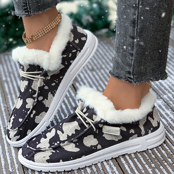 LAST DAY 50% OFF-Women's Comfort Plush Lined Canvas Shoes