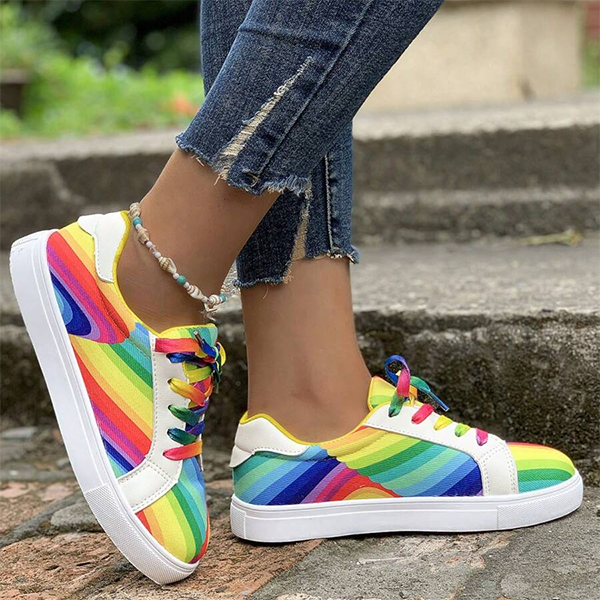 🔥LAST DAY 50% OFF - Women's Casual Comfy Colorful Canvas Lace Up Sneakers