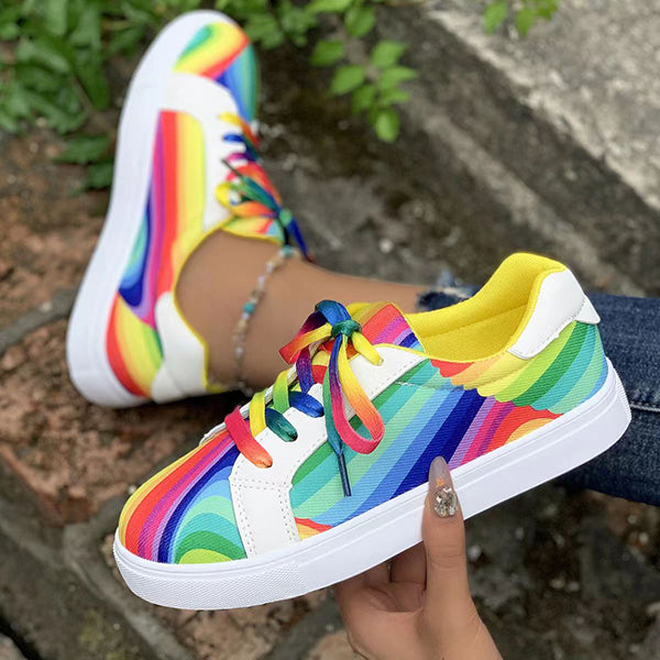 🔥LAST DAY 50% OFF - Women's Casual Comfy Colorful Canvas Lace Up Sneakers