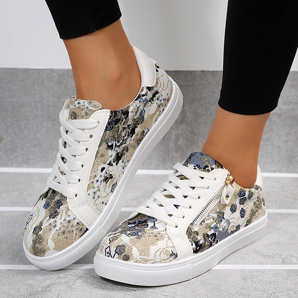 🔥LAST DAY 50% OFF - Women's Casual Comfy Lace Up Round Toe Low Top Walking Shoes