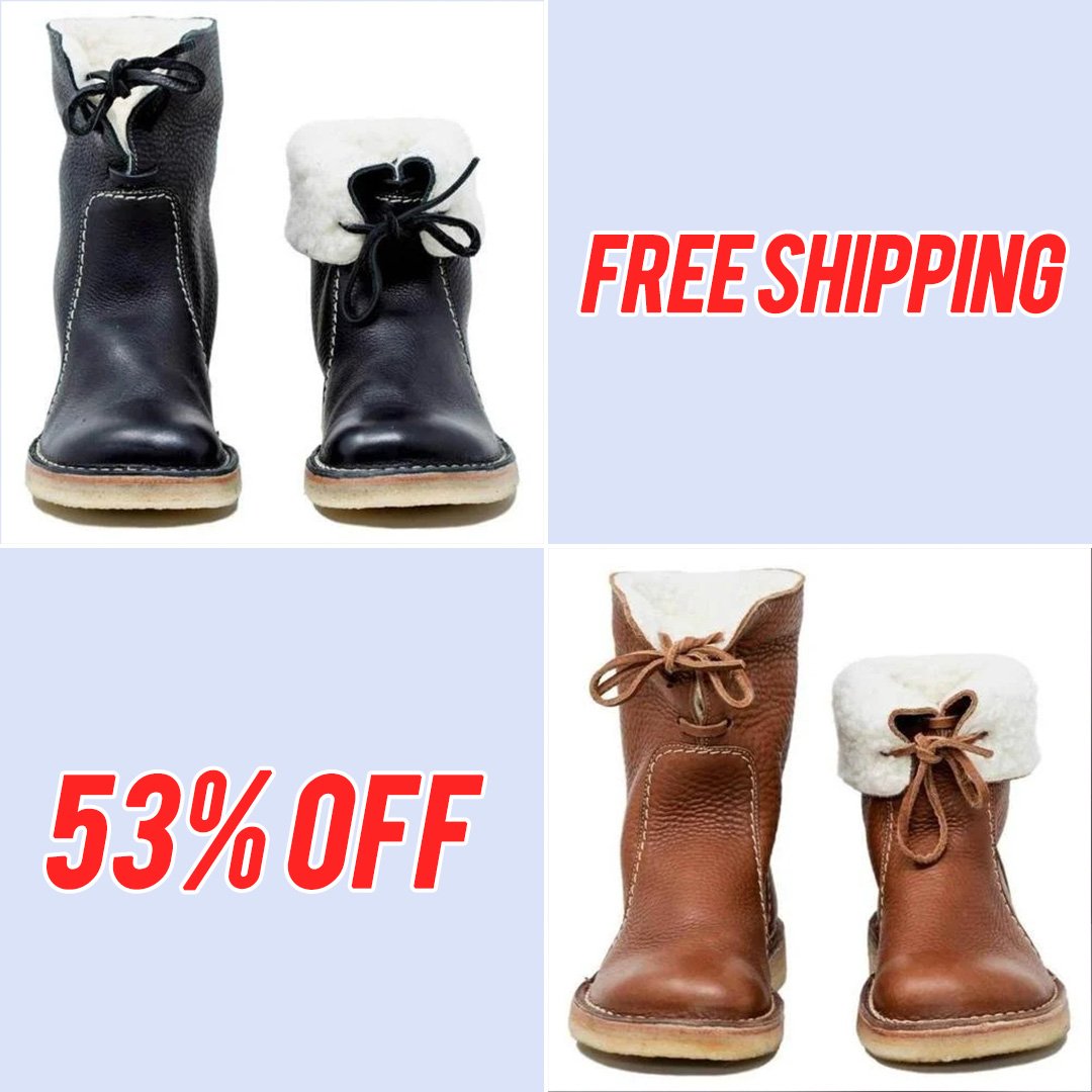 Women's Vintage Buttery-Soft Waterproof Wool Lining Boots