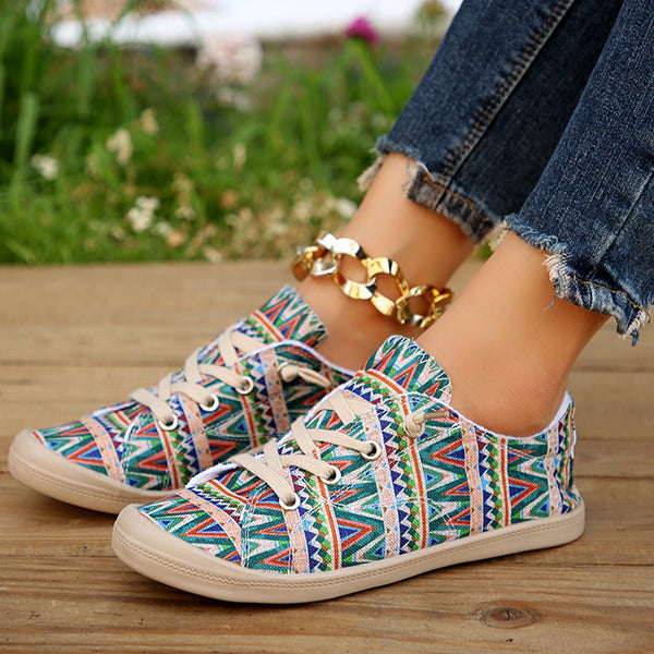 🔥LAST DAY 70% OFF - Women's Casual Lightweight Round Toe Lace-up Canvas Shoes